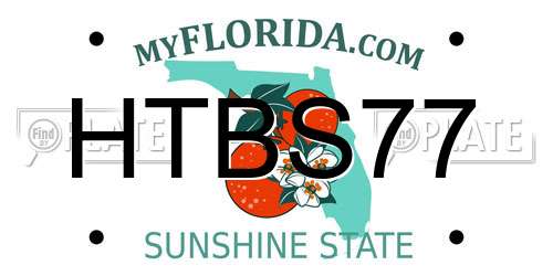HTBS77 Florida License Plate