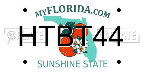 HTBT44 Florida License Plate