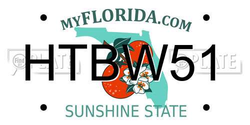 HTBW51 Florida License Plate
