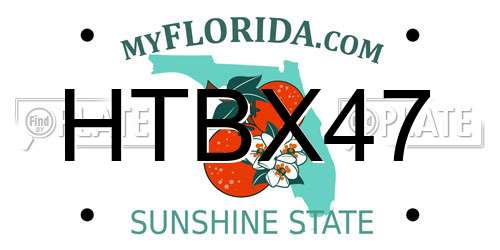 HTBX47 Florida License Plate