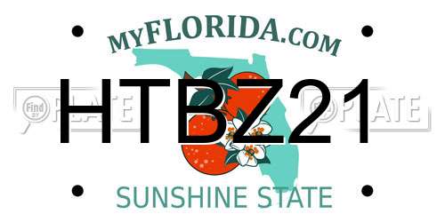 HTBZ21 Florida License Plate