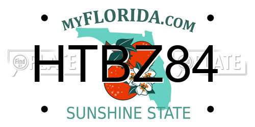 HTBZ84 Florida License Plate