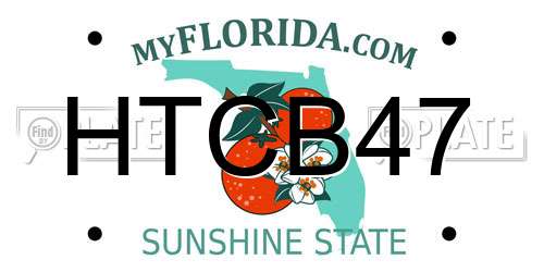 HTCB47 Florida License Plate