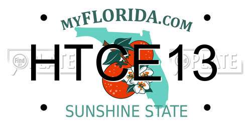 HTCE13 Florida License Plate