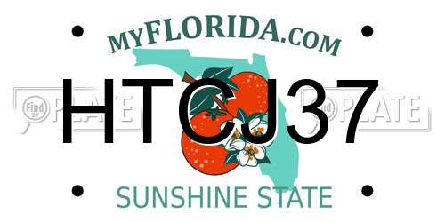 HTCJ37 Florida License Plate