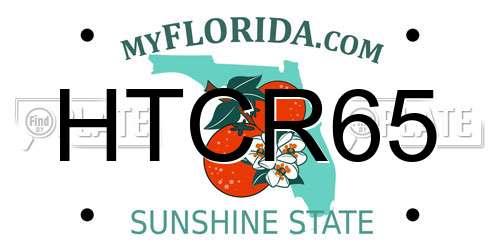 HTCR65 Florida License Plate