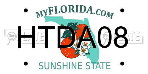 HTDA08 Florida License Plate