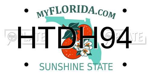 HTDH94 Florida License Plate