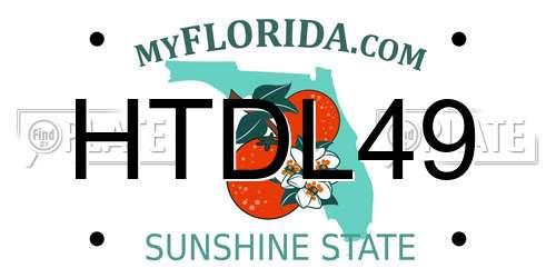 HTDL49 Florida License Plate