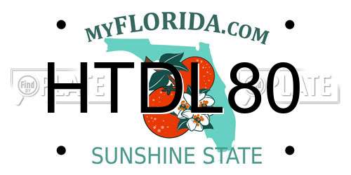 HTDL80 Florida License Plate