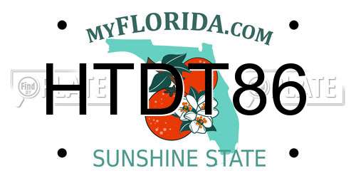 HTDT86 Florida License Plate