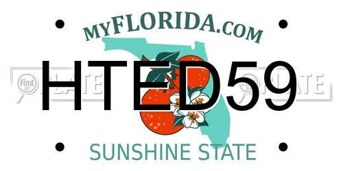 HTED59 Florida License Plate