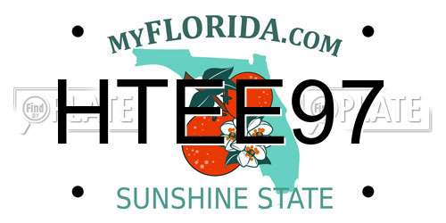 HTEE97 Florida License Plate