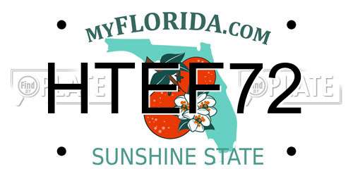 HTEF72 Florida License Plate