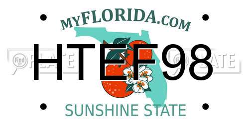 HTEF98 Florida License Plate