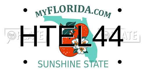 HTEL44 Florida License Plate