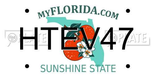 HTEV47 Florida License Plate