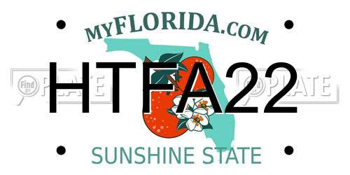 HTFA22 Florida License Plate