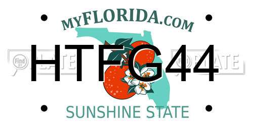 HTFG44 Florida License Plate
