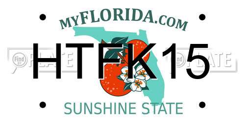 HTFK15 Florida License Plate