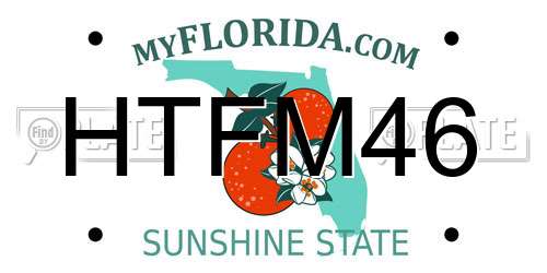 HTFM46 Florida License Plate