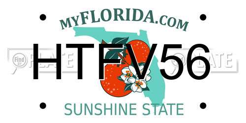 HTFV56 Florida License Plate