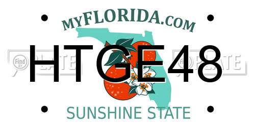 HTGE48 Florida License Plate
