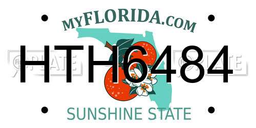 HTH6484 Florida License Plate