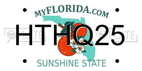 HTHQ25 Florida License Plate