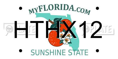 HTHX12 Florida License Plate