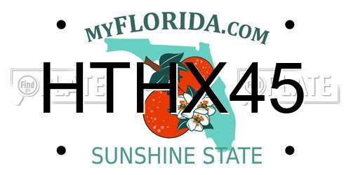 HTHX45 Florida License Plate