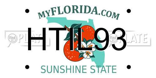 HTIL93 Florida License Plate