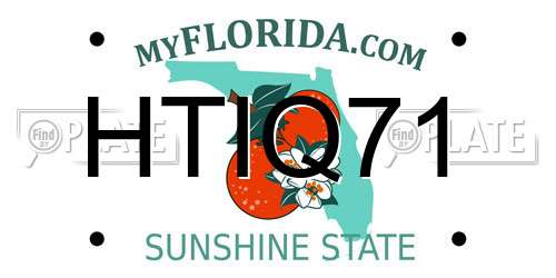 HTIQ71 Florida License Plate