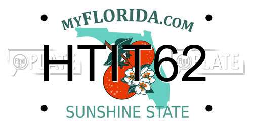 HTIT62 Florida License Plate