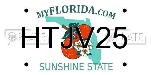 HTJV25 Florida License Plate