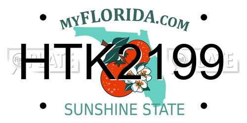 HTK2199 Florida License Plate