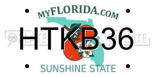 HTKB36 Florida License Plate