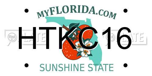 HTKC16 Florida License Plate