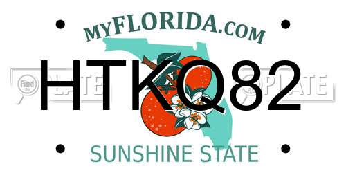 HTKQ82 Florida License Plate