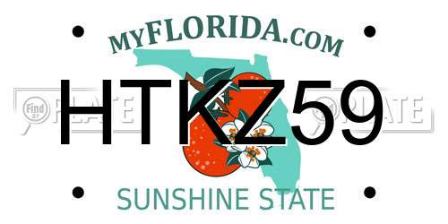 HTKZ59 Florida License Plate