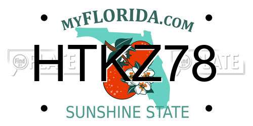 HTKZ78 Florida License Plate