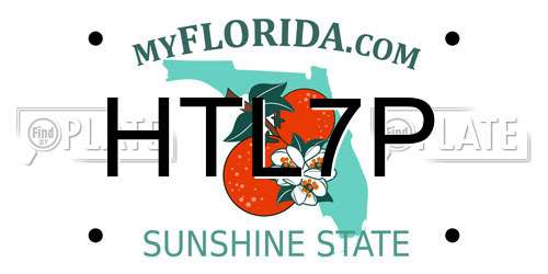 HTL7P Florida License Plate