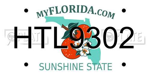 HTL9302 Florida License Plate