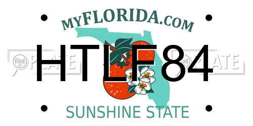 HTLF84 Florida License Plate