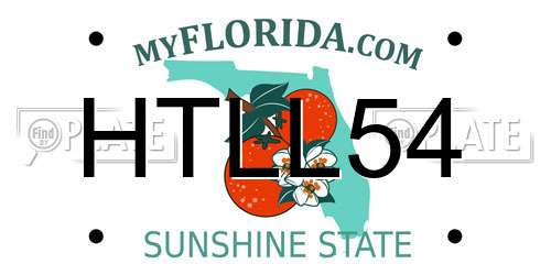 HTLL54 Florida License Plate