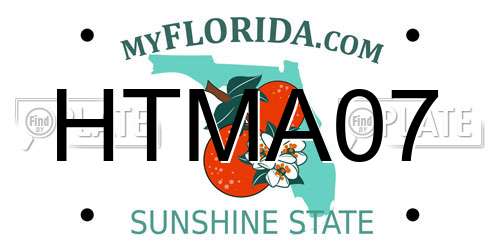 HTMA07 Florida License Plate