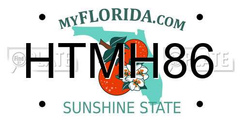 HTMH86 Florida License Plate