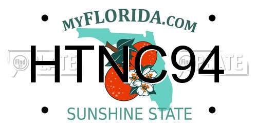 HTNC94 Florida License Plate