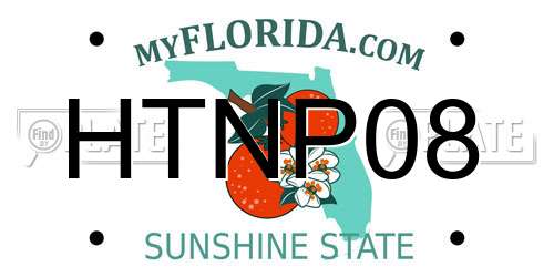 HTNP08 Florida License Plate