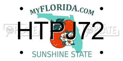 HTPJ72 Florida License Plate